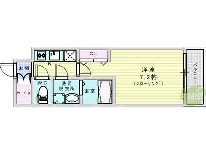 レジュールアッシュ塚本レジデンス(1K/10階)の間取り写真
