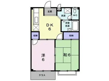 セピアハイツアラキA(2DK/1階)の間取り写真