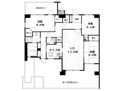 グレイスガーデン上大岡(3LDK/7階)の間取り写真