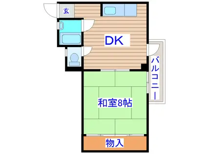 庄司コーポ(1DK/5階)の間取り写真