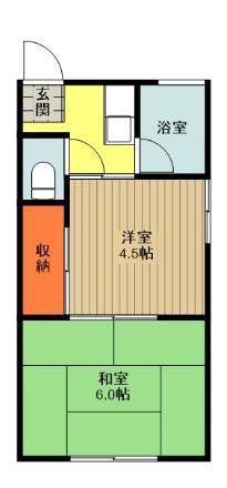 桂コーポラス(2K/2階)の間取り写真