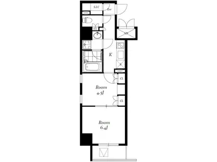 レジディア神田岩本町II(2K/3階)の間取り写真