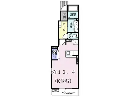 クリアネスA(ワンルーム/1階)の間取り写真