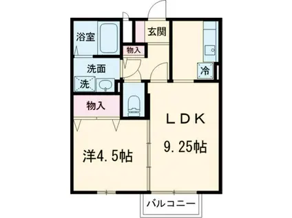 メルベーユ・ドミールD棟(1LDK/1階)の間取り写真