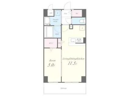 ルアナ北梅田(1LDK/1階)の間取り写真