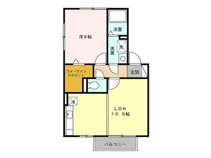 リヴェール上柴(1LDK/1階)の間取り写真