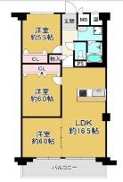 ネオハイツ垂水(3LDK/8階)の間取り写真