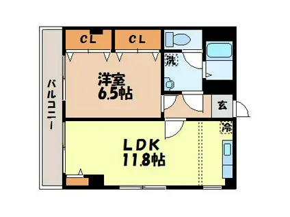 ピースマンション(1LDK/1階)の間取り写真