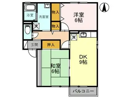 メゾンHIRO(2DK/1階)の間取り写真