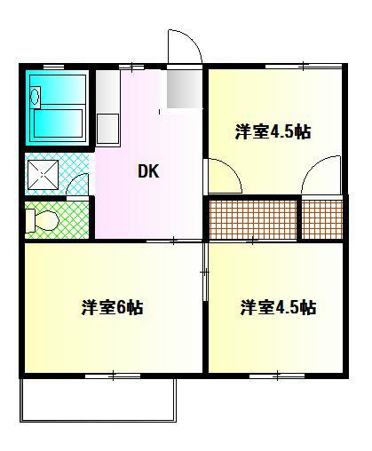 ハイツ山吹(3DK/2階)の間取り写真