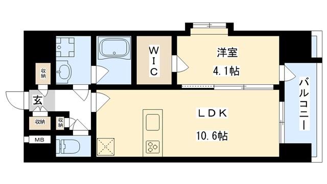 LA GRACE SENBAYASHI(1LDK/10階)の間取り写真