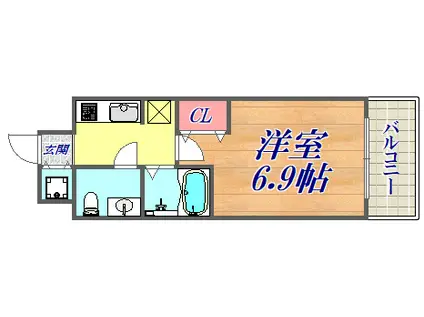 レジュールアッシュ尼崎駅前(1K/5階)の間取り写真