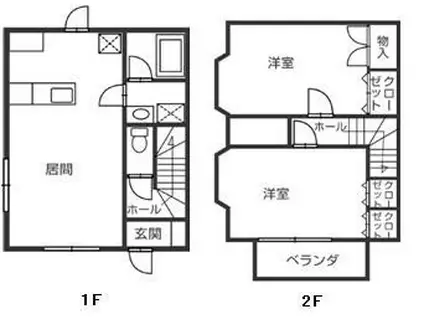サニープレイスII(2LDK/1階)の間取り写真