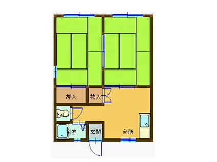 第5ASKコーポ(2DK/2階)の間取り写真