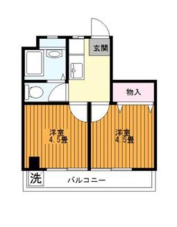蓮芽ビル(2K/3階)の間取り写真