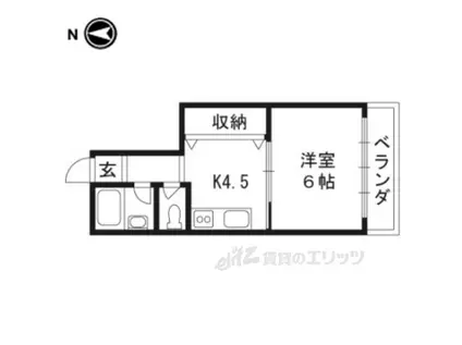 もみじビル(1DK/5階)の間取り写真