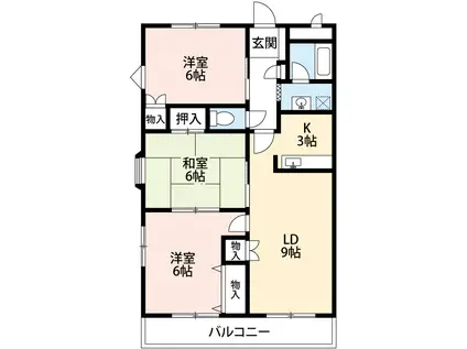 アーバン西岡崎(3LDK/3階)の間取り写真