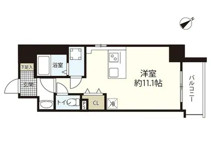 ブランシエスタ河原町(ワンルーム/3階)の間取り写真