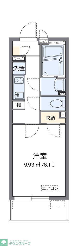 クレイノ樽崎II(1K/2階)の間取り写真