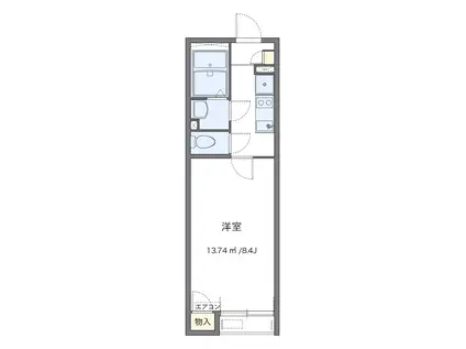 リーブルヴィル(1K/1階)の間取り写真