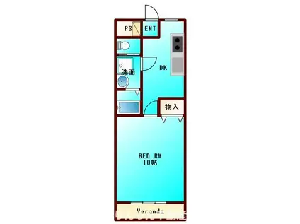 ピュアセレーナ21(1DK/4階)の間取り写真