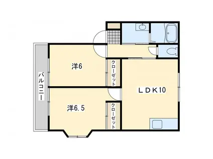 フォーレスト頓野(2LDK/2階)の間取り写真