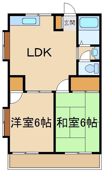 セジュール新小平(2DK/1階)の間取り写真