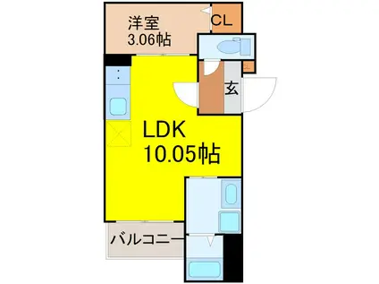 JACK MIYOSHI IV(1LDK/3階)の間取り写真