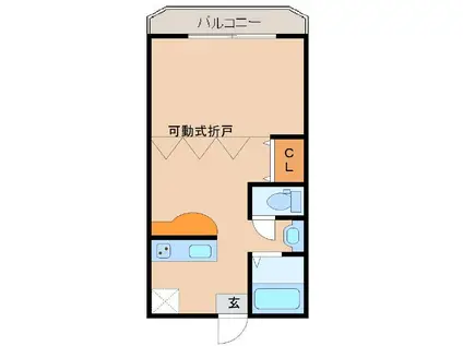 フォレストインムーM(1DK/1階)の間取り写真