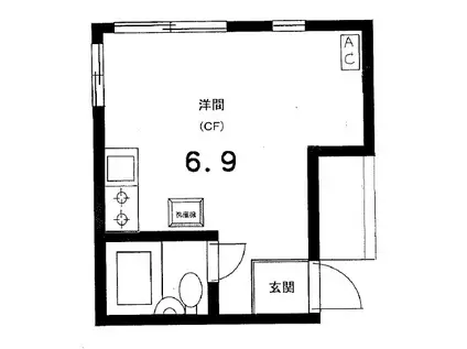 コーポさとう(ワンルーム/2階)の間取り写真