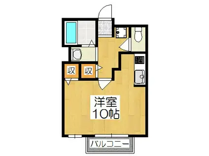 シャルト大宅(1K/2階)の間取り写真