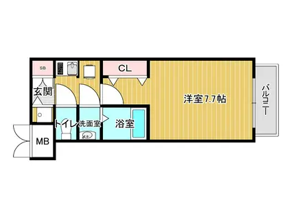 サムティ夕凪LUKSUS(1K/9階)の間取り写真