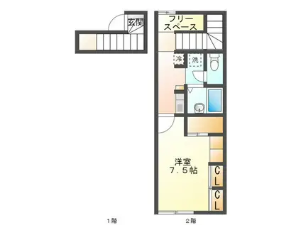 メゾン・テル・フロンタール(1K/2階)の間取り写真