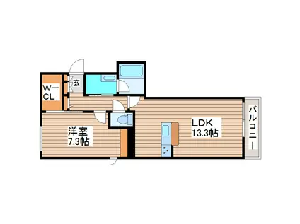 FORENA上杉(1LDK/2階)の間取り写真