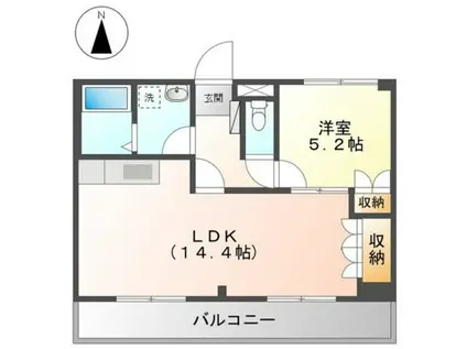 ルミナス西山本(1LDK/2階)の間取り写真