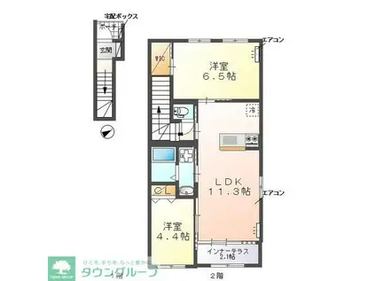 エターナルプレイス(2LDK/2階)の間取り写真