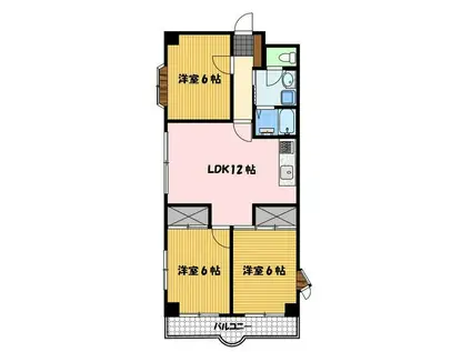 シャル夢館 高尾(3LDK/3階)の間取り写真