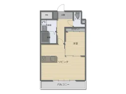 SEAGARDEN船小路(1LDK/8階)の間取り写真