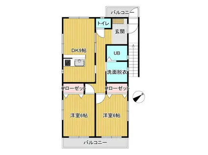 Mコート(2DK/2階)の間取り写真