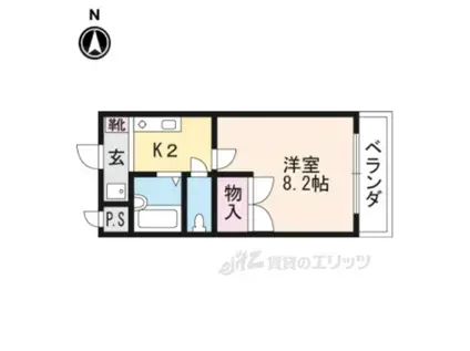 シャローム追分(1K/2階)の間取り写真