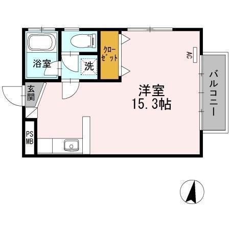 ハピネス本郷I(ワンルーム/1階)の間取り写真
