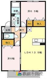 ヴェルドミール・大山(2LDK/2階)の間取り写真