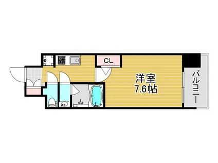 スプランディッド中之島DUE(1K/3階)の間取り写真