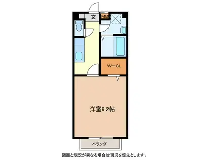 サンセールA(1K/2階)の間取り写真