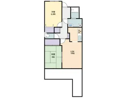 ウエストヒルズ関空I(2LDK/9階)の間取り写真