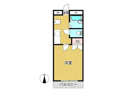 シャルマン草加II(1K/2階)の間取り写真