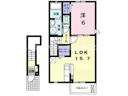 DOLCEVITA(1LDK/2階)の間取り写真