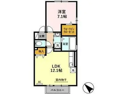 アージュII(1LDK/2階)の間取り写真