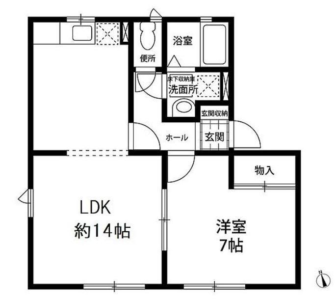 オストベルグ・ミヤコ(1LDK/1階)の間取り写真