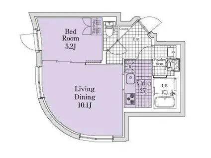 EXAM用賀(1LDK/5階)の間取り写真